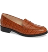 Tod's Penny Loafer In Caramel Croc