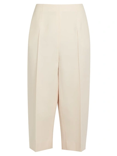 Valentino Cropped Wool And Silk-blend Trousers In Ivory