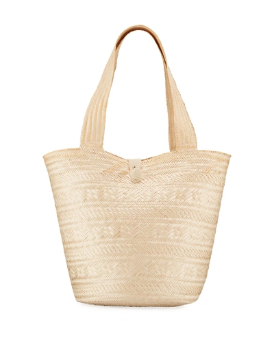 Soraya Hennessy Ivy Woven Palm Tote Bag In Neutral