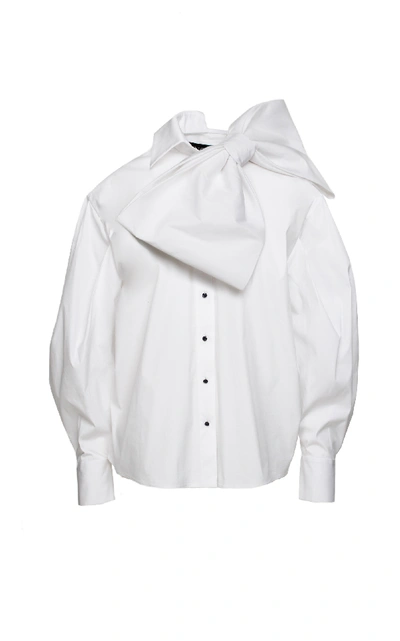 Anouki Poplin Bow Accented Top In White