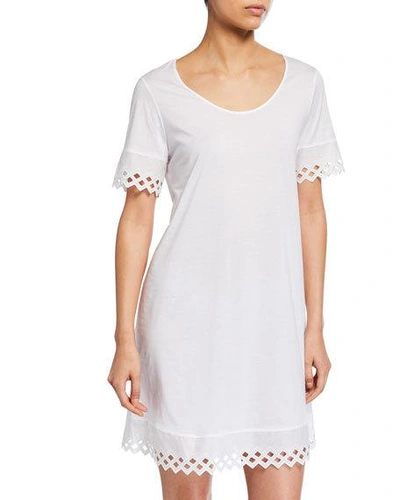 Hanro Bella Eyelet-trim Nightgown In White