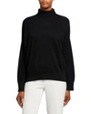 Loulou Studio Cashmere Drop-shoulder Turtleneck Sweater In Black