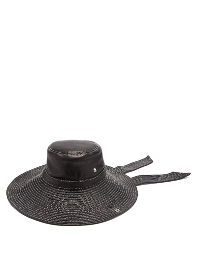 Ganni Port Royale Leather Bucket Hat In Black