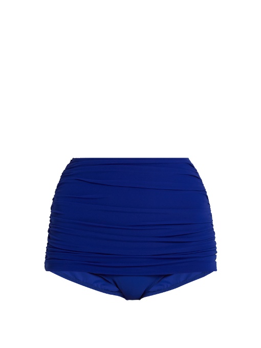 Norma Kamali Bill High-rise Bikini Briefs In Blue | ModeSens