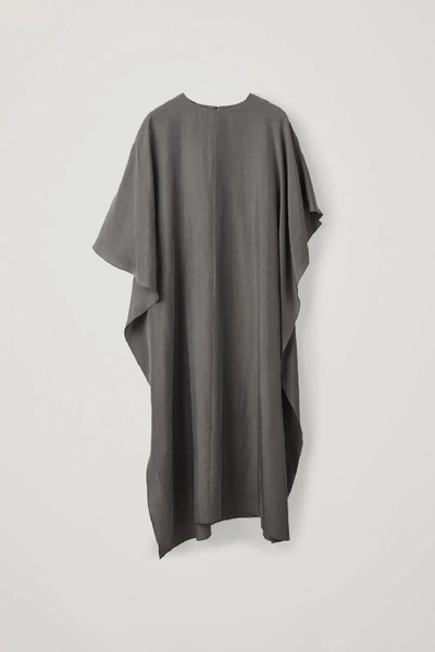 Cos Draped Silk Dress In Grey | ModeSens
