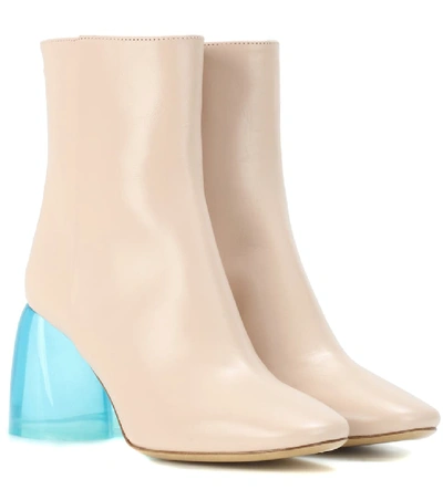 Ellery Sacred Leather Ankle Boots In Pink