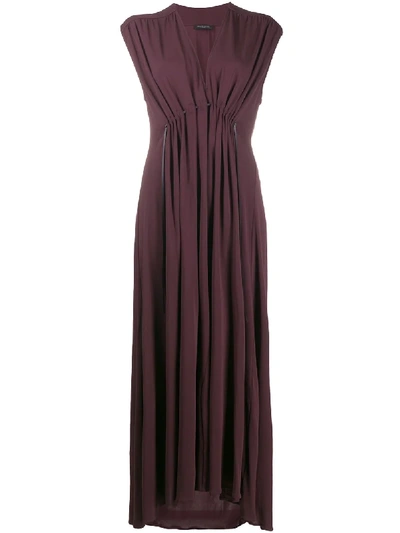 Antonelli Long Pleated Dress - Brown