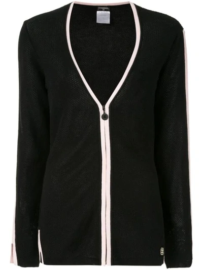 Pre-owned Chanel Two-tone Cardigan In Black