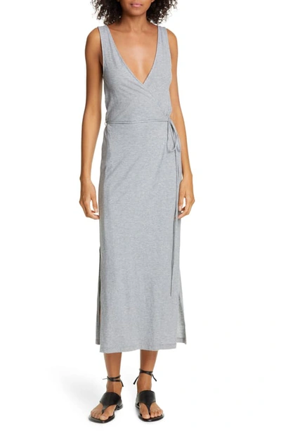 vince jersey dress V-neck Sleeveless Wrap In Medium Heather Grey Mauve (Thistle)