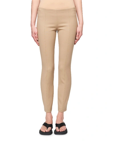The Row Kosso Seamed Stretch-wool Leggings In Khaki