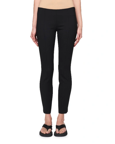 The Row Kosso Seamed Stretch-wool Leggings In Black