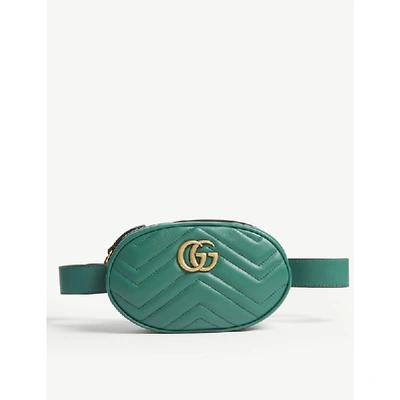 Gucci Marmont Quilted Leather Belt Bag In Emerald Green | ModeSens