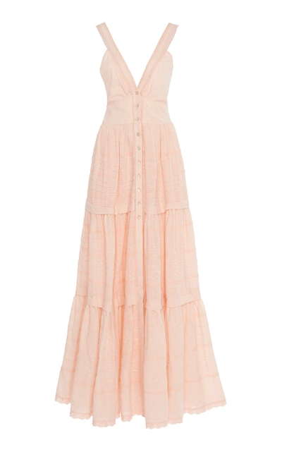 Temperley London Beaux Buttoned Cotton Dress In Pink