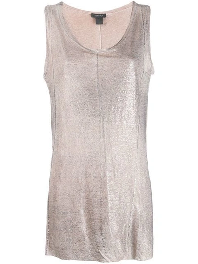 Avant Toi Metallic Effect Vest Top In Grey