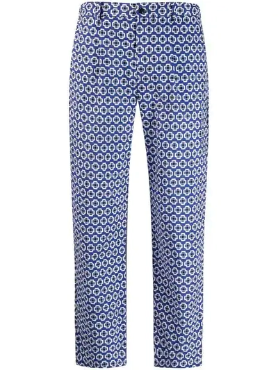 Altea Geometric Print Trousers - Blue