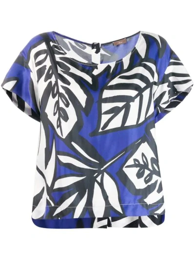 Altea Palm Print Blouse - Blue