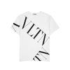 Valentino Vltn-print Cotton T-shirt In White