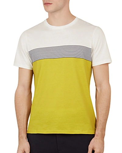 Ted Baker Wabadoo Striped Crewneck Tee In Lime