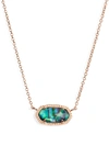 Kendra Scott Elisa Drusy Necklace, 15 In Rose Gold/ Abalone Shell