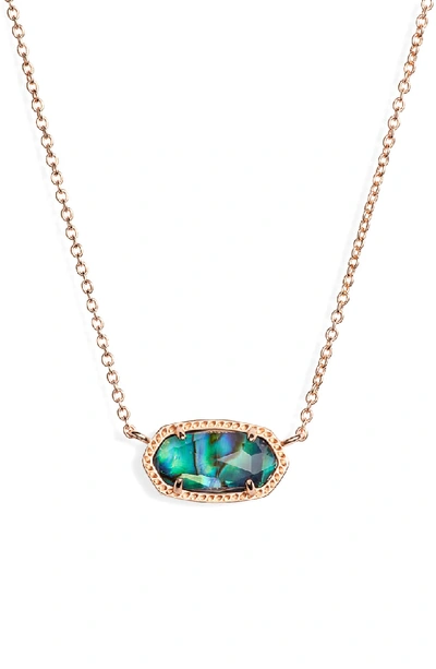 Kendra Scott Elisa Drusy Necklace, 15 In Rose Gold/ Abalone Shell