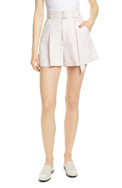 Rebecca Taylor Flared Cotton & Linen Shorts In Cloud Pink