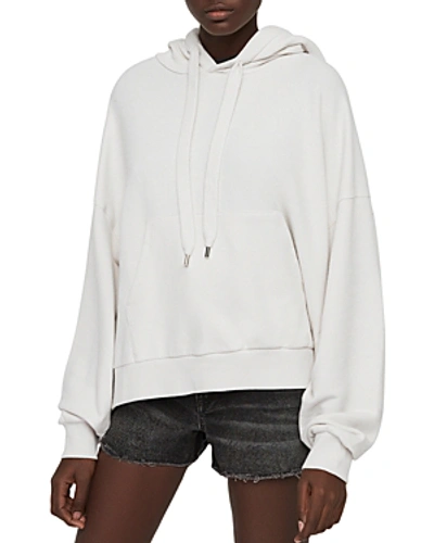 Allsaints Talow Oversize Hooded Sweatshirt In Ivory White