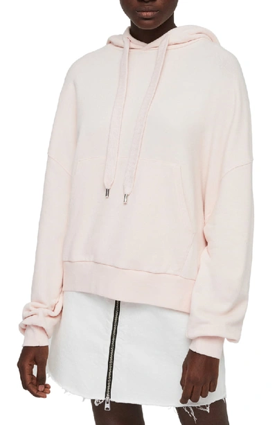 Allsaints Talow Oversize Hooded Sweatshirt In Pale Pink