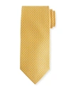 Ferragamo Filo 3d Gancio Silk Tie, Yellow In Gold