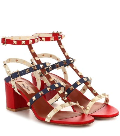 Valentino Garavani 60mm Rockstud Leather Sandals In Red