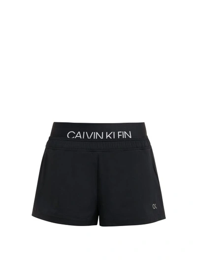 Calvin Klein Performance - Jacquard Logo Double Layer Running Shorts -  Womens - Black | ModeSens