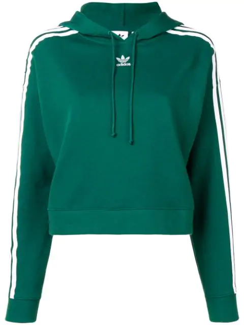 adidas originals adicolor cropped hoodie in green