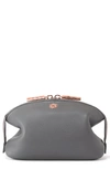 Dagne Dover Large Lola Leather Cosmetics Pouch In Graphite
