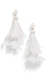 Baublebar Sesilia Feather Drop Earrings In White