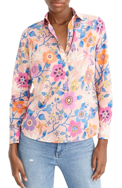 J. Crew Liberty London Floral Classic Popover Shirt Pavilion newest Pink Multi