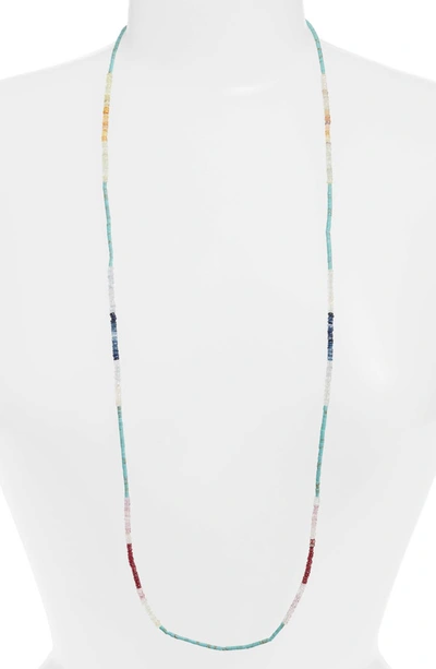 Armenta New World Sapphire & Turquoise Beaded Long Necklace In Silver/ Sapphire/ Turquoise