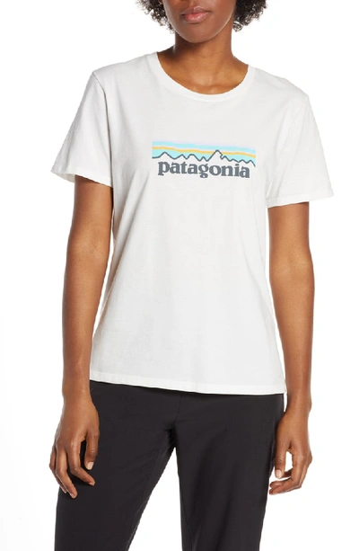 Patagonia P-6 Logo Tee In White