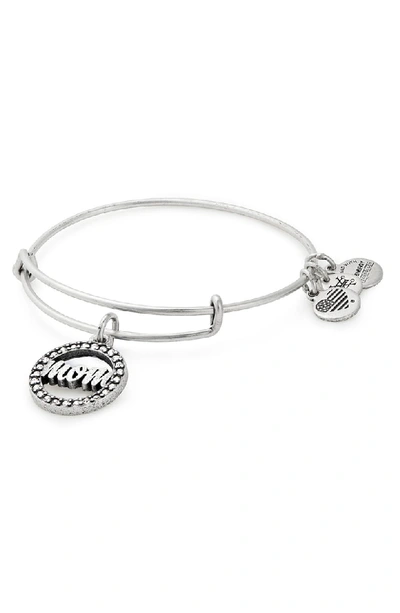 Alex And Ani Mom Adjustable Wire Bracelet In Silver