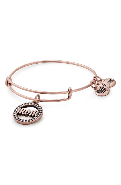 Alex And Ani Mom Adjustable Wire Bracelet In Rose Gold