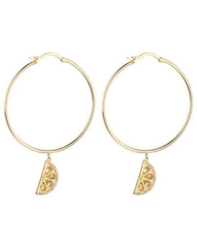 Noir Cubic Zirconia Lemon Hoop Earring In Gold