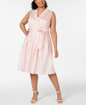 anne klein dot print midi dress