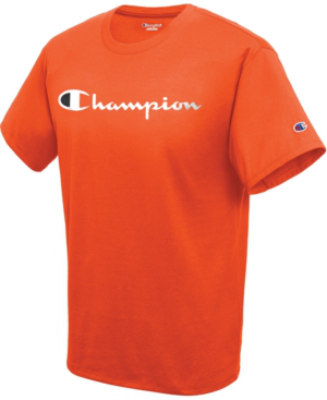 Champion Men S Script Logo T Shirt In Spicy Orange Modesens