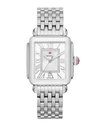 Michele Watches Stainless Steel Deco Madison Diamond-accent Bracelet Watch In Silver