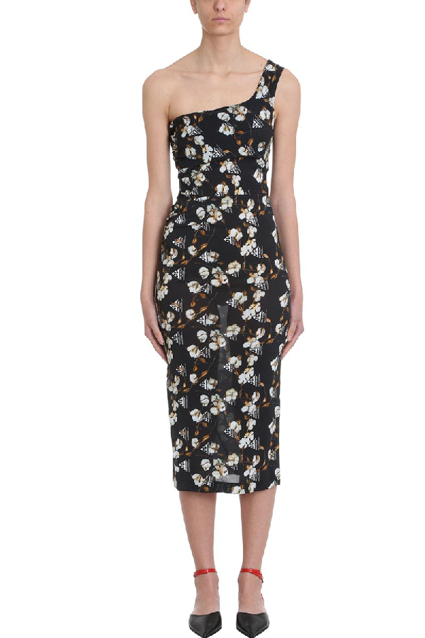 white floral bodycon midi dress