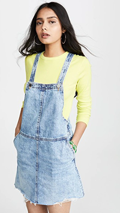 Blank Denim Blow The Bag Overall Dress In Blue