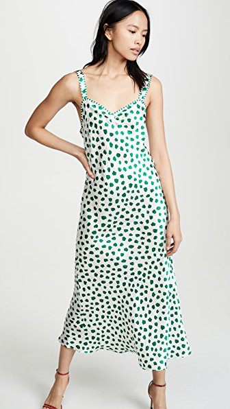 green white spot dress