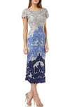 Js Collections Soutache Lace Midi Dress In French Blue Multi