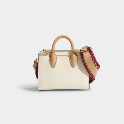 Strathberry The  Nano Tote In Vanilla And Beige Leather