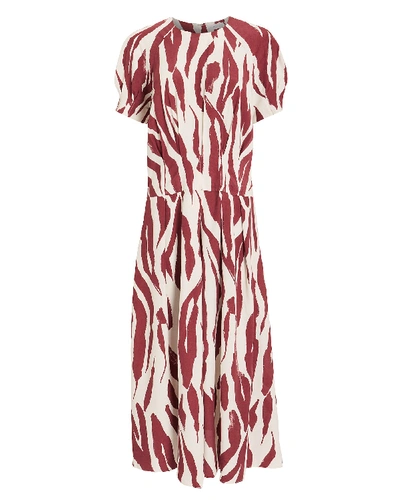 Annie Bing Dahlia Zebra Print Midi Dress In Multi