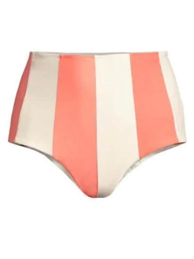 Paper London Sunshine Stripe Bikini Bottom In Multi