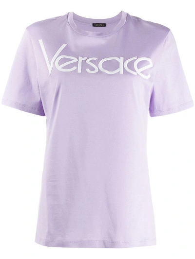 Versace Logo Print T-shirt - Purple